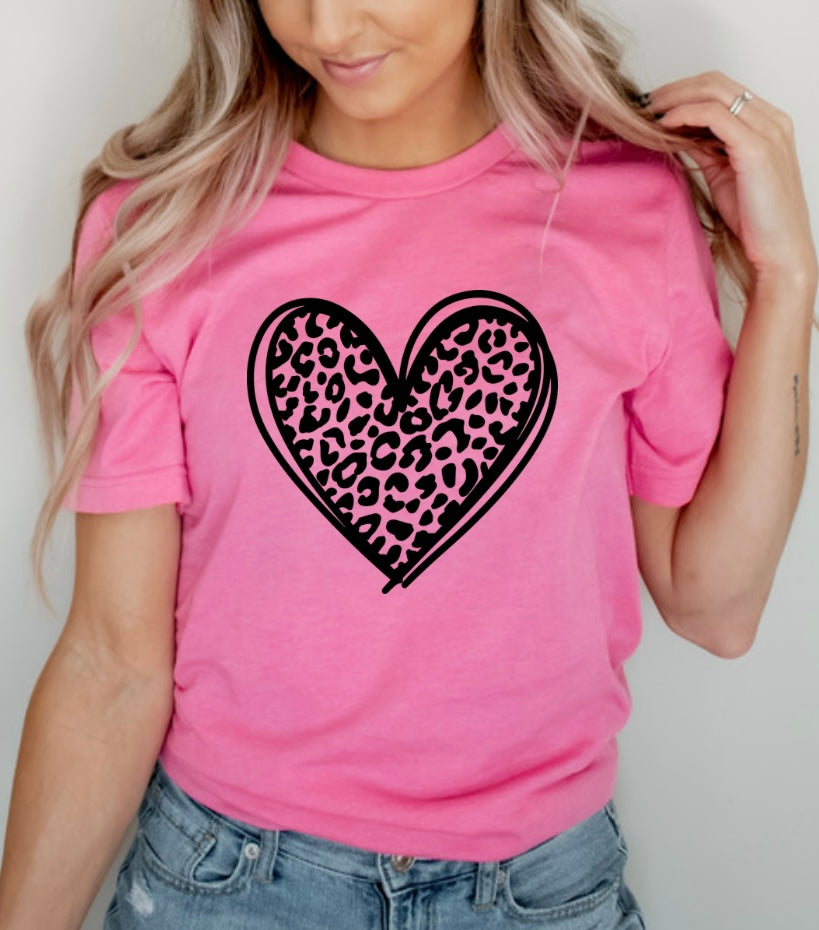 Heart Leopard Pink