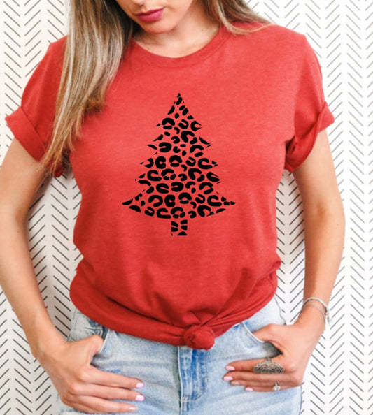 Leopard Christmas Tree - Red